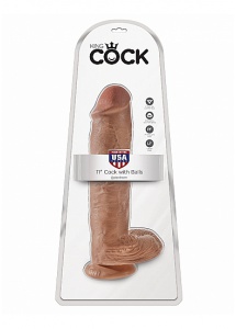 Pipedream King Cock - dildo realistyczne z jądrami JAK PRAWDZIWE śniady 28cm (11")