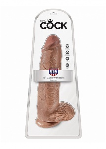 Pipedream King Cock - dildo REALISTYCZNE naturalne z jądrami 30cm (12")