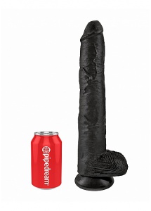 Pipedream King Cock - dildo realistyczne z jądrami JAK PRAWDZIWE czarne 36cm (14")
