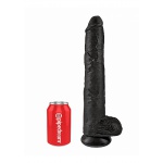 Pipedream King Cock - dildo realistyczne z jądrami JAK PRAWDZIWE czarne 36cm (14")