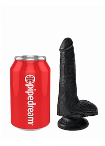 Pipedream King Cock - dildo realistyczne z jądrami JAK PRAWDZIWE czarne 15cm (6")