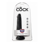 Pipedream King Cock - dildo realistyczne z jądrami JAK PRAWDZIWE czarne 15cm (6")