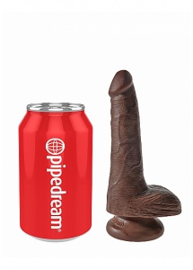 Pipedream King Cock - dildo realistyczne z jądrami JAK PRAWDZIWE brązowe 15cm (6")