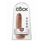 Pipedream King Cock - dildo realistyczne z jądrami JAK PRAWDZIWE śniade 18cm (7")