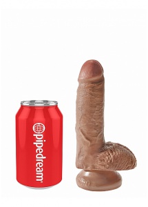 Pipedream King Cock - dildo realistyczne z jądrami JAK PRAWDZIWE śniade 18cm (7")