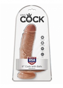 Pipedream King Cock - dildo realistyczne z jądrami JAK PRAWDZIWE śniade 20cm (8")