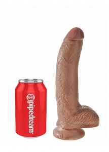 Pipedream King Cock - dildo realistyczne z jądrami JAK PRAWDZIWE śniade 22cm (9")