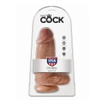 Pipedream King Cock - dildo z jądrami JAK PRAWDZIWE Grubasek śniade 22cm (9")