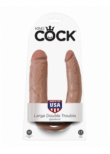 Pipedream King Cock - dildo PODWÓJNE JAK PRAWDZIWE naturalne 17cm (7") - DUŻE