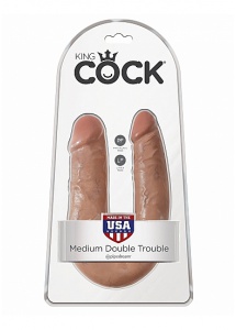 Pipedream King Cock - dildo PODWÓJNE JAK PRAWDZIWE naturalne 14cm (6") - ŚREDNIE