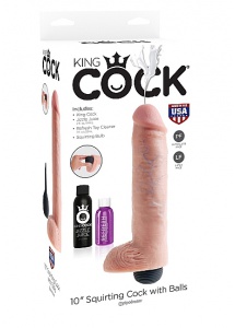 Pipedream King Cock - dildo z wytryskiem + sztuczna sperma - naturalne PVC - 25cm (10")