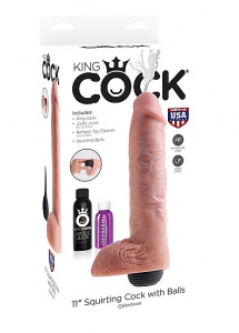 Pipedream King Cock - dildo z wytryskiem + sztuczna sperma - naturalne PVC - 28cm (11")