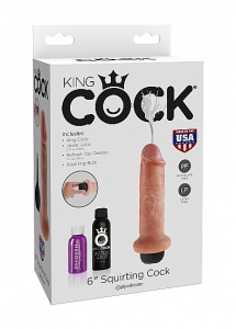 Pipedream King Cock - dildo z wytryskiem + sztuczna sperma - naturalne PVC - 15cm (6")