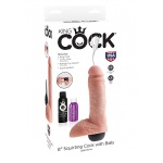 Pipedream King Cock - dildo z wytryskiem + sztuczna sperma - naturalne - 20cm (8")