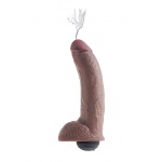 Pipedream King Cock - dildo z wytryskiem + sztuczna sperma - brązowe - 23cm (9")