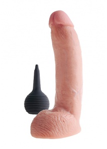Pipedream King Cock - dildo z wytryskiem + sztuczna sperma - naturalne - 23cm (9")