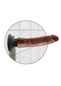 Pipedream King Cock - dildo z WIBRACJAMI MultiSpeed brązowe  PVC - 18cm(7")