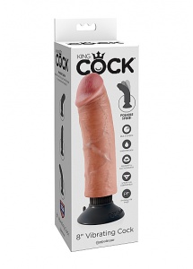 Pipedream King Cock - dildo z WIBRACJAMI MultiSpeed naturalne  PVC - 20cm(8")