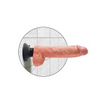 Pipedream King Cock - dildo z jądrami + WIBRACJE MultiSpeed naturalne PVC - 25cm(10")