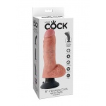 Pipedream King Cock - dildo z jądrami  + WIBRACJE MultiSpeed naturalne PVC - 20cm(8")