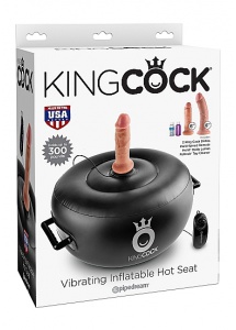 Pipedream King Cock - HOT SEAT Poduszka do skakania + 2x Wibrujące Dildo 15cm(6") + 20cm(8") 