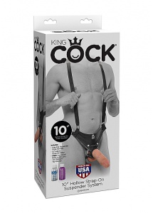 Pipedream King Cock - UPRZĄŻ-PROTEZA z PUSTYM z DILDO 25cm naturalnym 