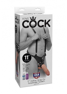 Pipedream King Cock - UPRZĄŻ-PROTEZA z PUSTYM z DILDO 28cm naturalnym 