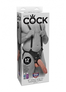 Pipedream King Cock - UPRZĄŻ-PROTEZA z PUSTYM DILDO 30cm naturalny 