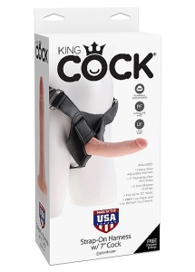 Pipedream King Cock - UPRZĄŻ Strap-on + DILDO 15cm (6") naturalne 