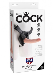 Pipedream King Cock - UPRZĄŻ Strap-on + DILDO 18cm (7") naturalne
