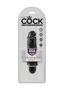 Pipedream King Cock - dildo realistyczne CZARNE, wibracje, PVC - 13cm (5")