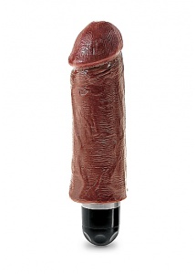Pipedream King Cock -  dildo realistyczne BRĄZOWE, wibracje, PVC - 13cm (5")