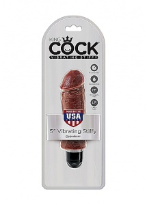 Pipedream King Cock -  dildo realistyczne BRĄZOWE, wibracje, PVC - 13cm (5")