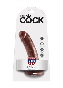 Pipedream King Cock - dildo realistyczne MAŁE miękkie BRĄZOWE, PVC - 17cm (6")