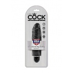 Pipedream King Cock -  dildo realistyczne WIBRACJE, czarne PVC - 15cm (6")