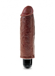 Pipedream King Cock - dildo realistyczne WIBRACJE, brązowe PVC - 15cm (6")