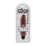 Pipedream King Cock - dildo realistyczne WIBRACJE, brązowe PVC - 15cm (6")