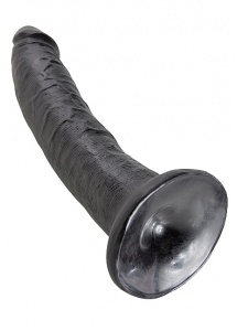 Pipedream King Cock - dildo realistyczne DUŻE miękkie, CZARNE  PVC - 20cm (7")