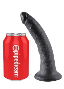 Pipedream King Cock - dildo realistyczne DUŻE miękkie, CZARNE  PVC - 20cm (7")