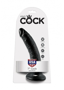 Pipedream King Cock - dildo realistyczne DUŻE miękkie, CZARNE  PVC - 20cm (7")