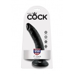 Pipedream King Cock - dildo realistyczne DUŻE miękkie, CZARNE  PVC - 20cm (7")