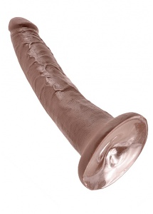 Pipedream King Cock - dildo realistyczne DUŻE miękkie, BRĄZOWE  PVC - 20cm (7")