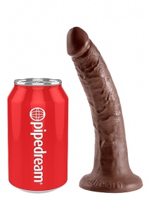 Pipedream King Cock - dildo realistyczne DUŻE miękkie, BRĄZOWE  PVC - 20cm (7")
