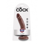 Pipedream King Cock - dildo realistyczne DUŻE miękkie, BRĄZOWE  PVC - 20cm (7")