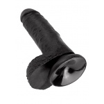 Pipedream King Cock - dildo realistyczne z jądrami, CZARNE PVC - 19cm (7")
