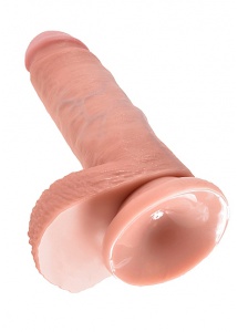 Pipedream King Cock - dildo realistyczne z jądrami, NATURALNE PVC - 19cm (7")