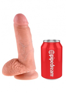 Pipedream King Cock - dildo realistyczne z jądrami, NATURALNE PVC - 19cm (7")