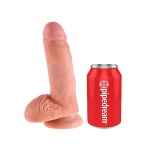 Pipedream King Cock - dildo realistyczne z jądrami, NATURALNE PVC - 19cm (7")