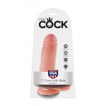 Pipedream King Cock - dildo realistyczne z jądrami, NATURALNE PVC - 19cm (7")