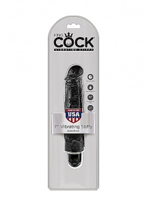 Pipedream King Cock -  dildo realistyczne WIBRACJE duży silny CZARNY PVC - 18cm (7")